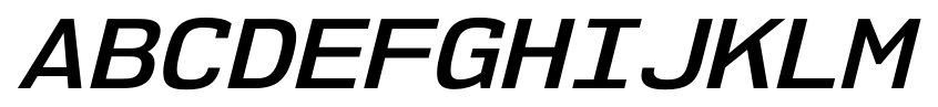 NK57 Monospace Semi Expanded Semi Bold Italic font specimen