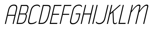 Rakesly Extra Light Italic font specimen