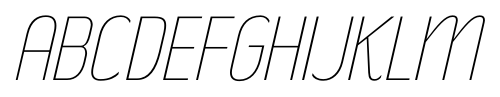 Rakesly Ultra Light Italic font specimen