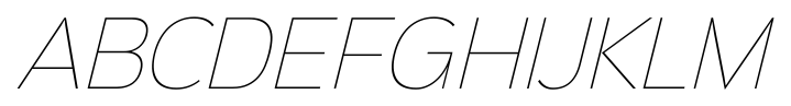 Sinkin Sans 100 Thin Italic font specimen