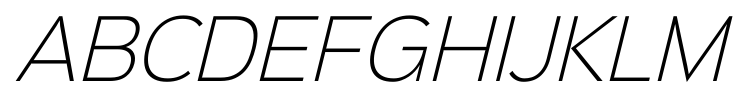 Sinkin Sans 200 X Light Italic font specimen