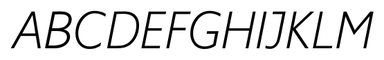 Supra Mezzo XLight Italic font specimen