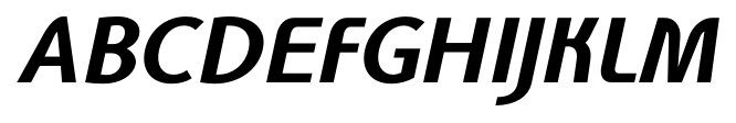 TCC Sans Bold Italic font specimen