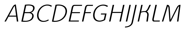 TCC Sans Italic Normal font specimen