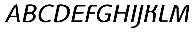 TCC Sans Medium Italic font specimen