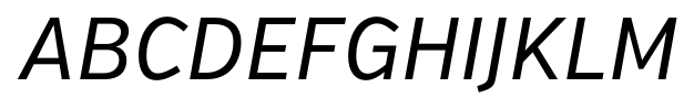 Verb Condensed Regular Italic font specimen