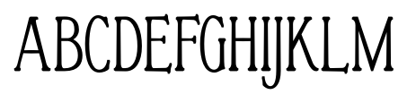 Vertrina Condensed Condensed Bold font specimen