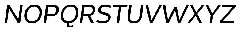 Without Sans Free Medium Italic character specimen 2