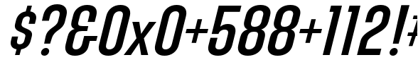 Directors Gothic 220 Semi Bold Oblique character specimen 6