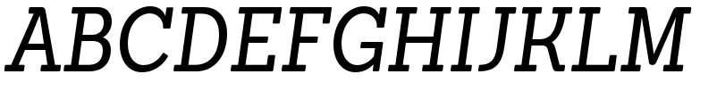 Sánchez Condensed Italic font specimen