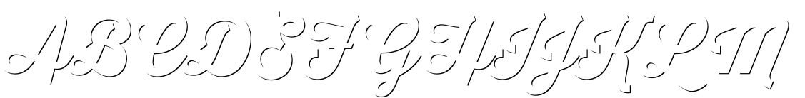 Thirsty Script Bold Shadow font specimen