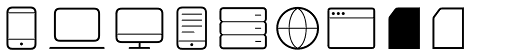 Aquawax Pro Pictograms Extra Light font specimen
