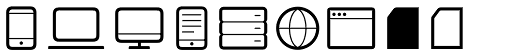 Aquawax Pro Pictograms Light font specimen