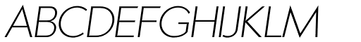 Aramis XLight Italic font specimen