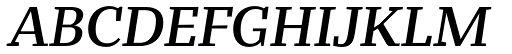 Bandera Text Medium Italic font specimen
