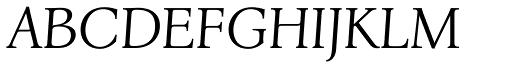 Bona Nova Italic font specimen