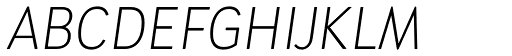 Brooklyn Heritage Sans Condensed Thin Italic font specimen