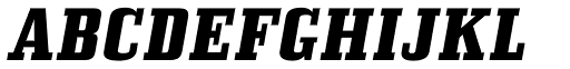 Bullpen Heavy Italic font specimen