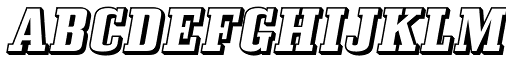 Bullpen Three D font specimen