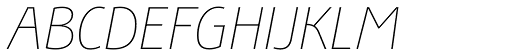 Bunaero Pro Thin Italic font specimen