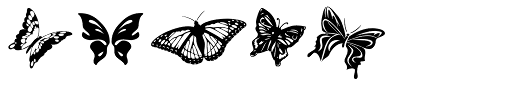Butterflies font specimen