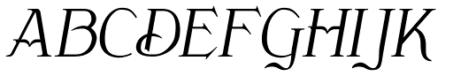 Clementhorpe Italic font specimen