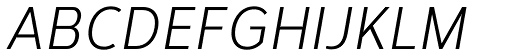 Corbert Condensed Italic font specimen