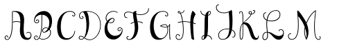 Curly font specimen