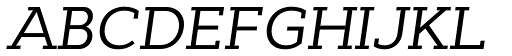Cyntho Slab Pro Italic font specimen