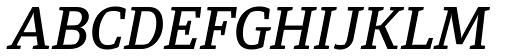 Diaria Pro Medium Italic font specimen