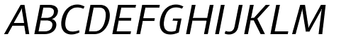Diaria Sans Pro Italic font specimen