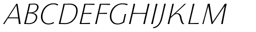 Florentia ExtraLight Italic font specimen