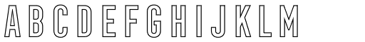 Frontage Condensed Outline font specimen