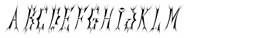 Gorey Tall Oblique font specimen