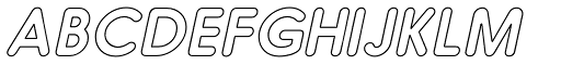 Hiruko Pro Outline Oblique font specimen