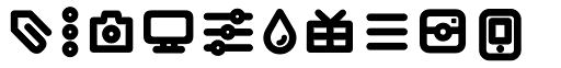 Iconic Pictograms Bold font specimen
