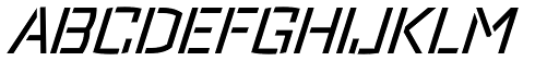 Ironstrike Stencil Italic font specimen