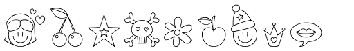 Jellodings font specimen