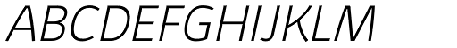 Kabrio ExtraLight Italic font specimen