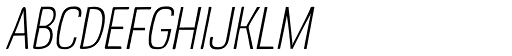 Kruda Narrow Thin Slanted font specimen