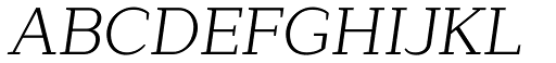 Lagu Serif Light Italic font specimen
