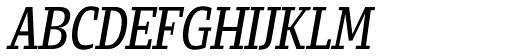 Loka Condensed Oblique font specimen