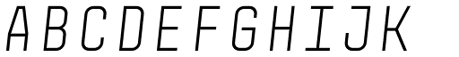Monostep Straight Light Italic font specimen