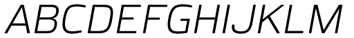 Objet Light Italic font specimen