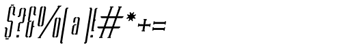 Prfecox Light Italic character specimen 6