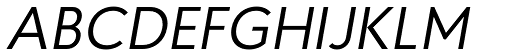 Proba Pro Italic font specimen