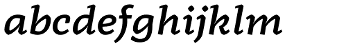 Radcliffe Semi Bold Italic character specimen 3