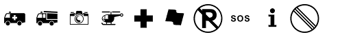 Rally Symbols 2D Signs font specimen