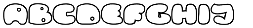 RB Bubble Flight Outlined font specimen