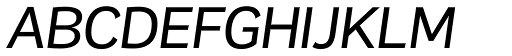 Remora Corp W2 Medium Italic font specimen